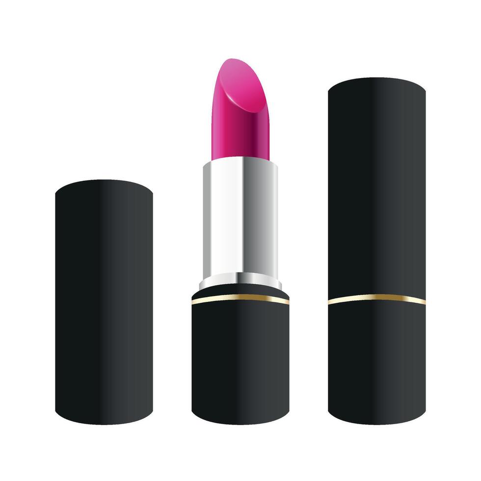 set of lipsticks for makeup isolated on white background vector