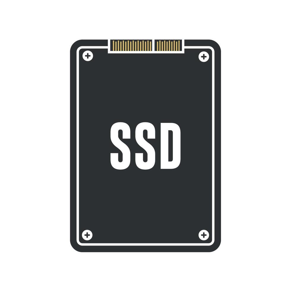 SSD storage disk icon on white background vector