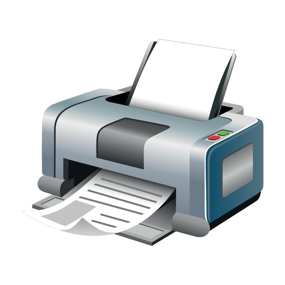 multifunctional laser office printer on white background vector
