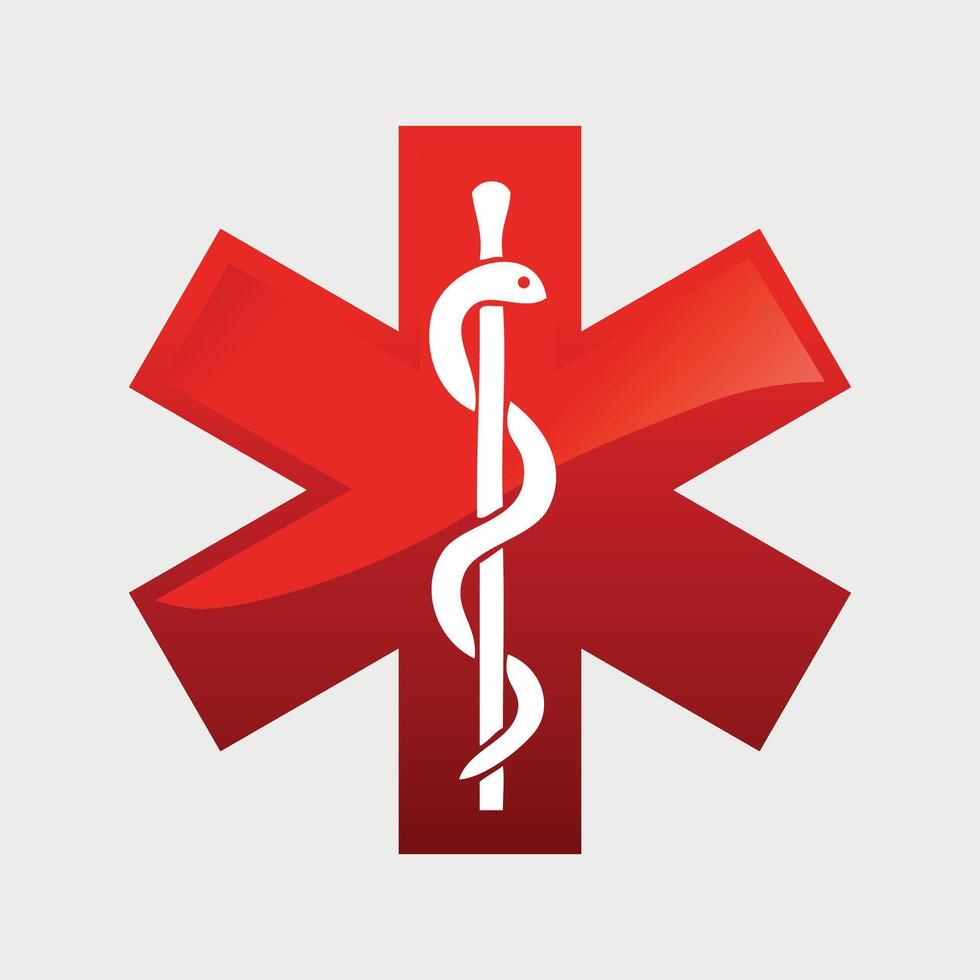 colored red icon sign of medical emergency service on white background vector
