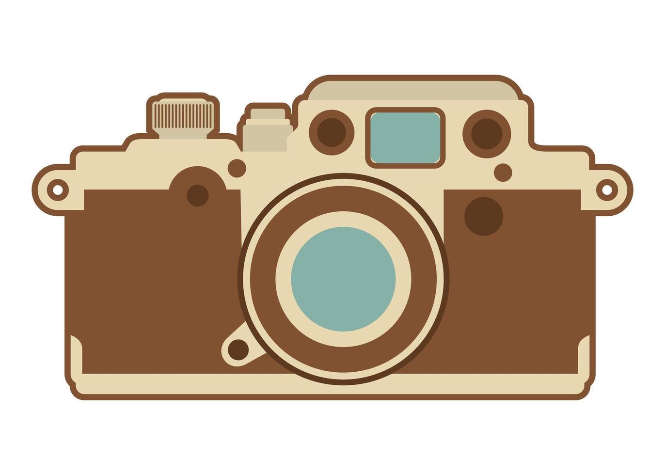 color retro camera icon on white background vector