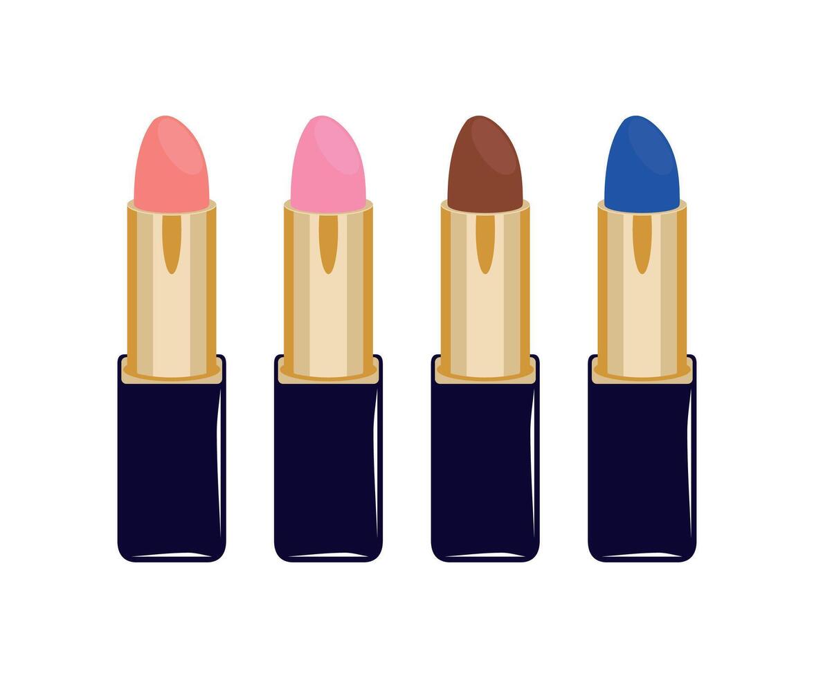 lipstick set icon for makeup on white background vector
