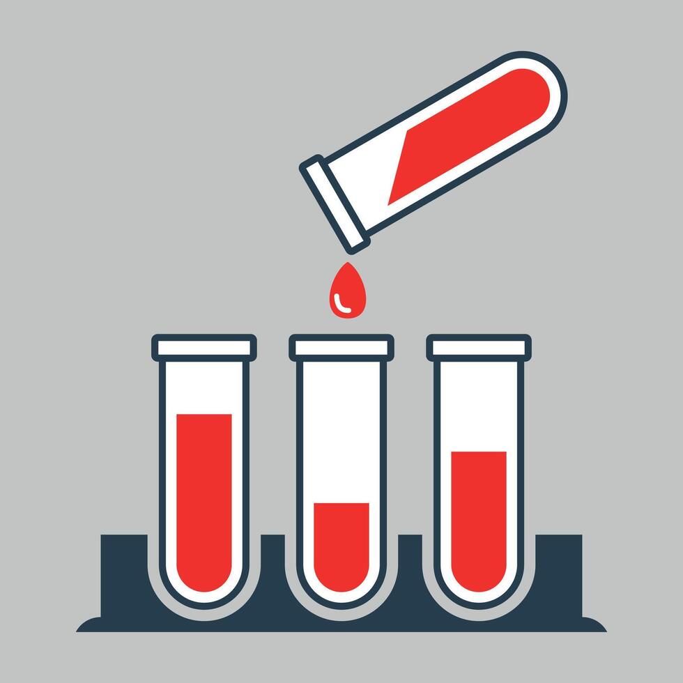 stylized color icon of a set of test tubes for chemical experiments on a white background vector