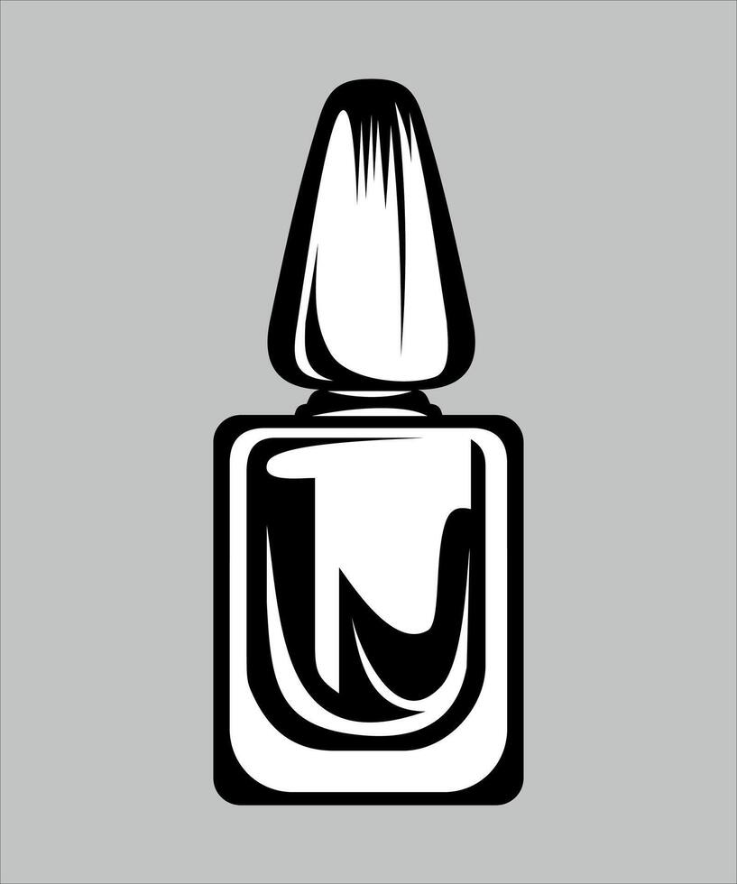 black and white nail polish icon isolated vector