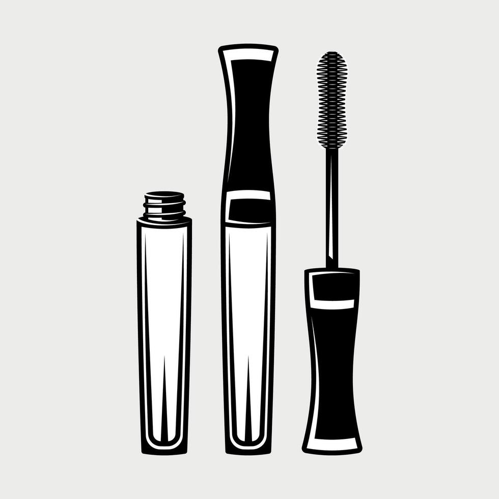 black and white mascara icon isolated on white background vector