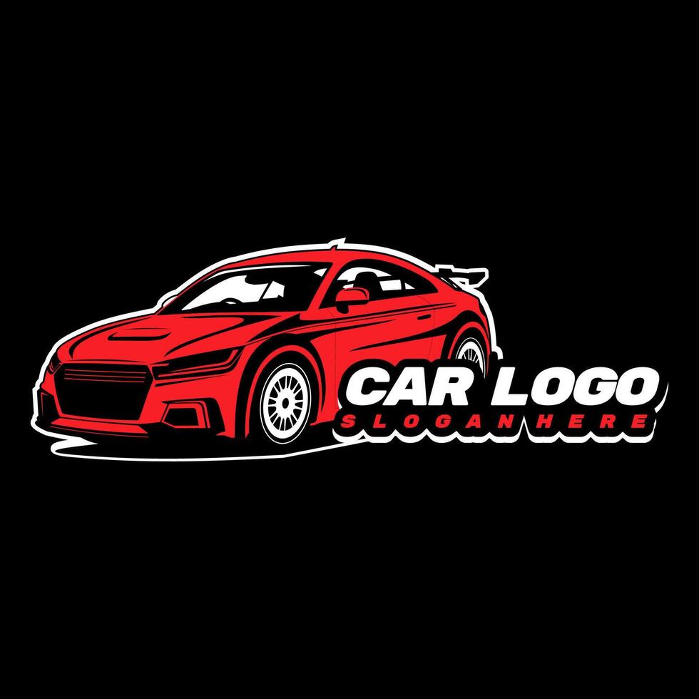 red car logo design concept art vector