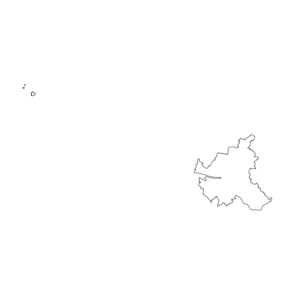 Hamburg state blank outline map vector