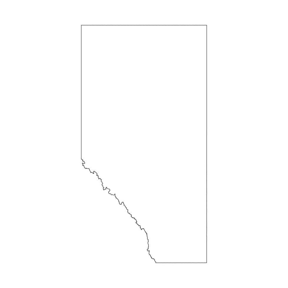 Alberta province blank outline map vector