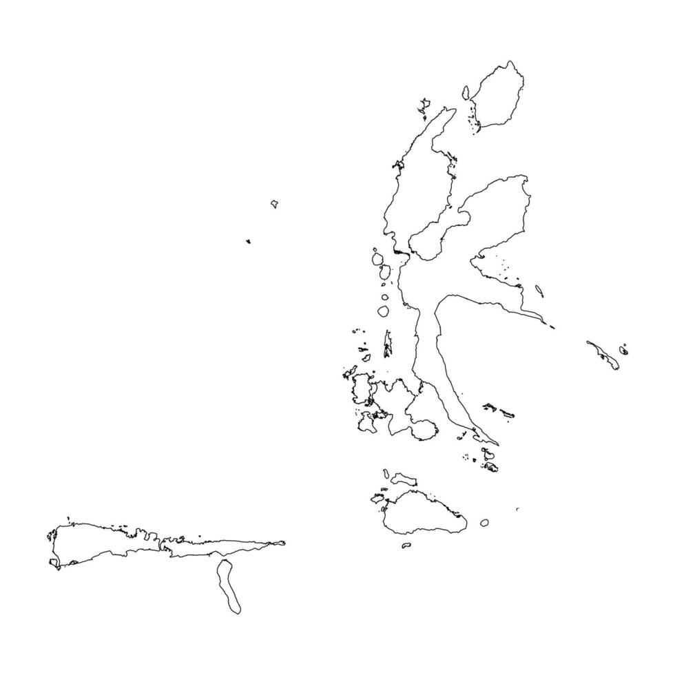 Maluku Utara province blank outline map vector