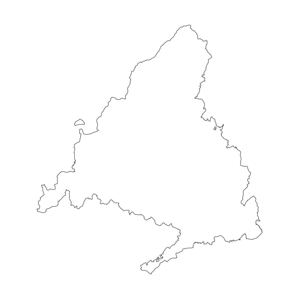 Madrid, Spain blank outline map vector