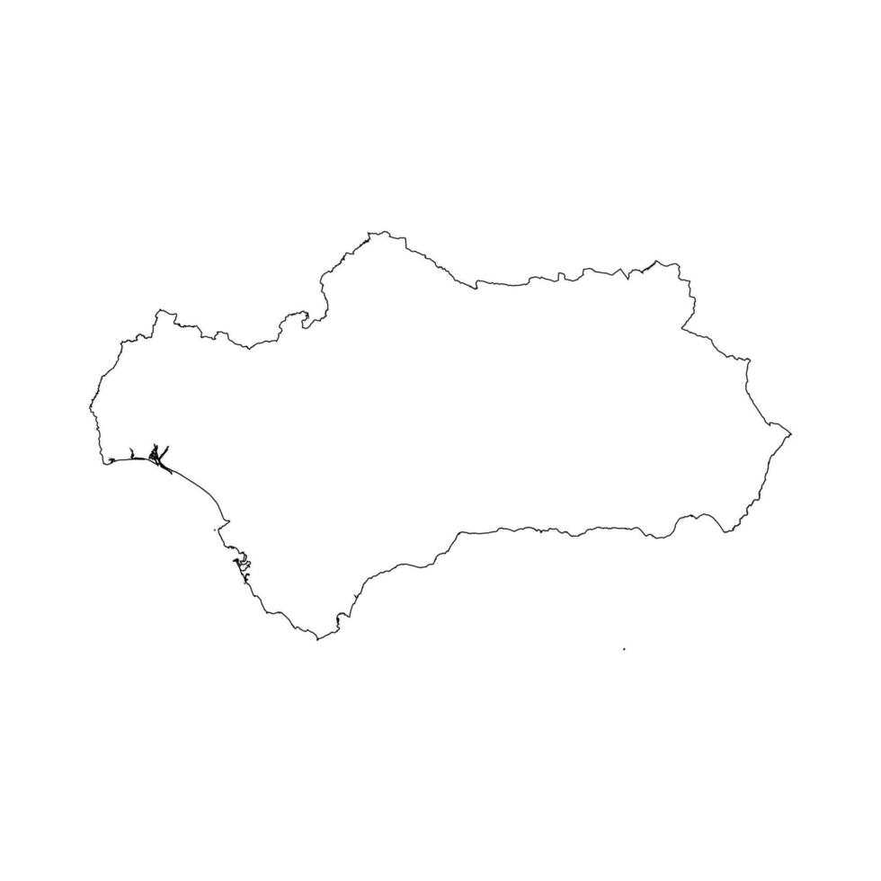 Andalusia, Spain blank outline map vector