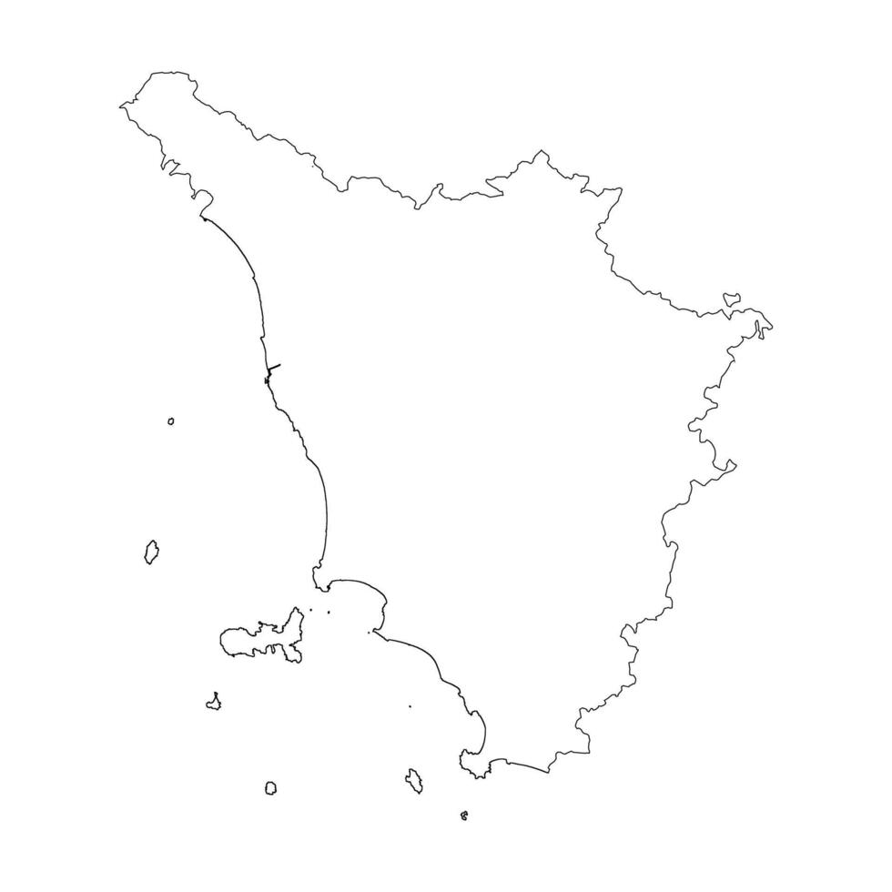 Tuscany blank outline map vector