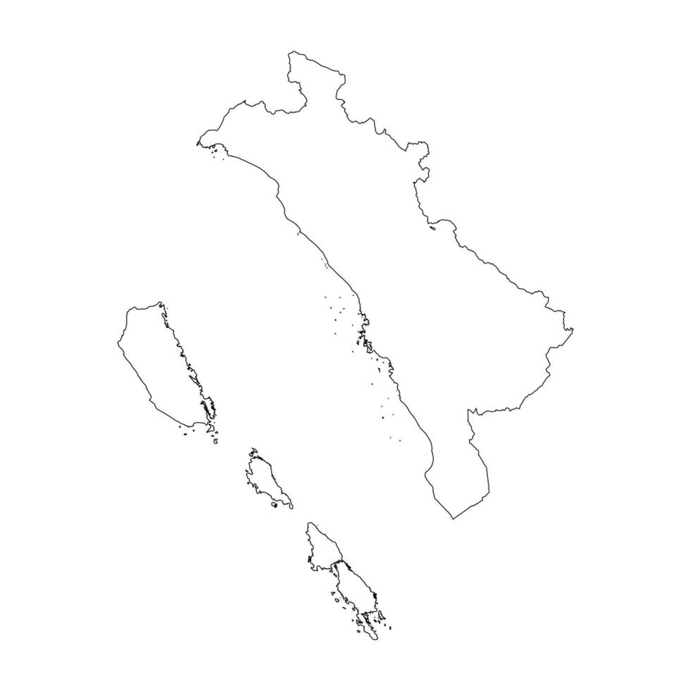 Sumatera Barat province blank outline map vector
