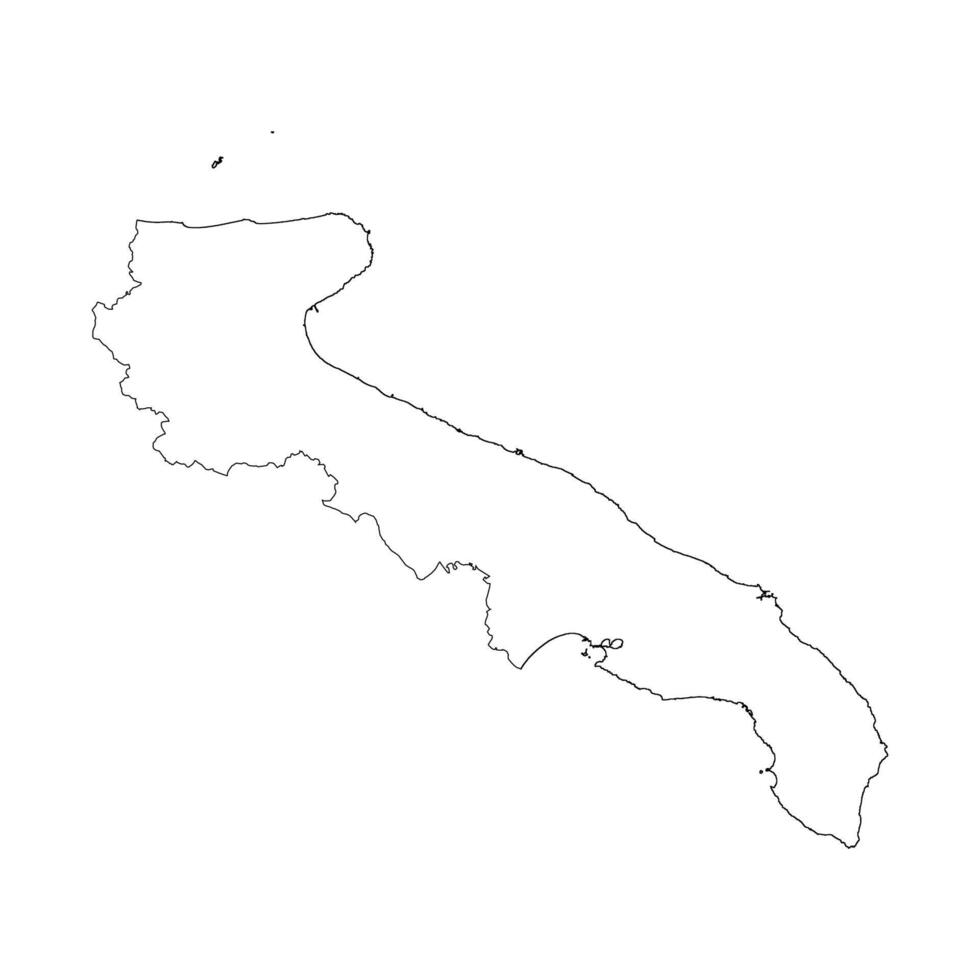 Apulia blank outline map vector