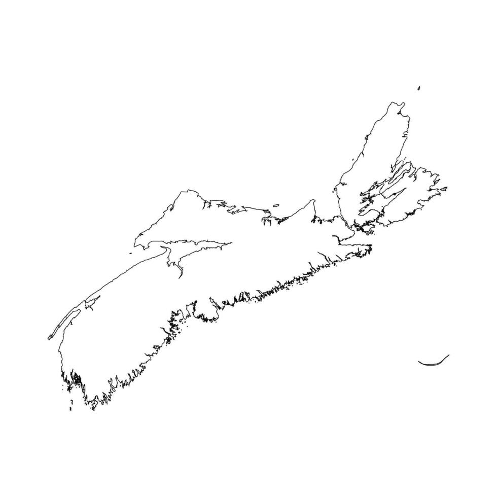 Nova Scotia province blank outline map vector