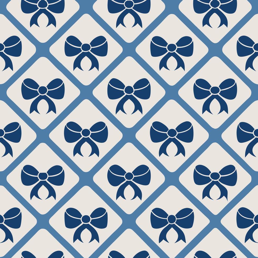 Simple and Sophisticated Bow Motif in a Seamless Design vector