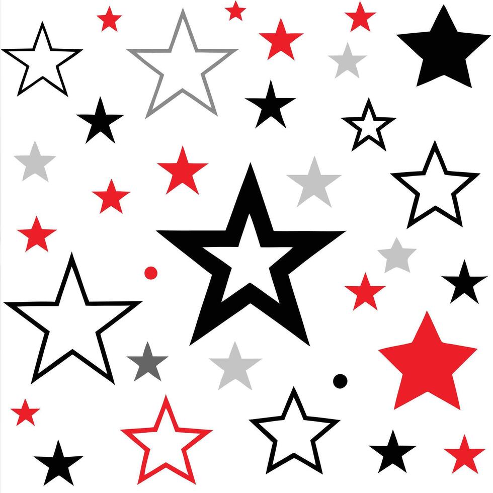 Minimalist Celestial Star Shapes in a Timeless Black and White Look vector