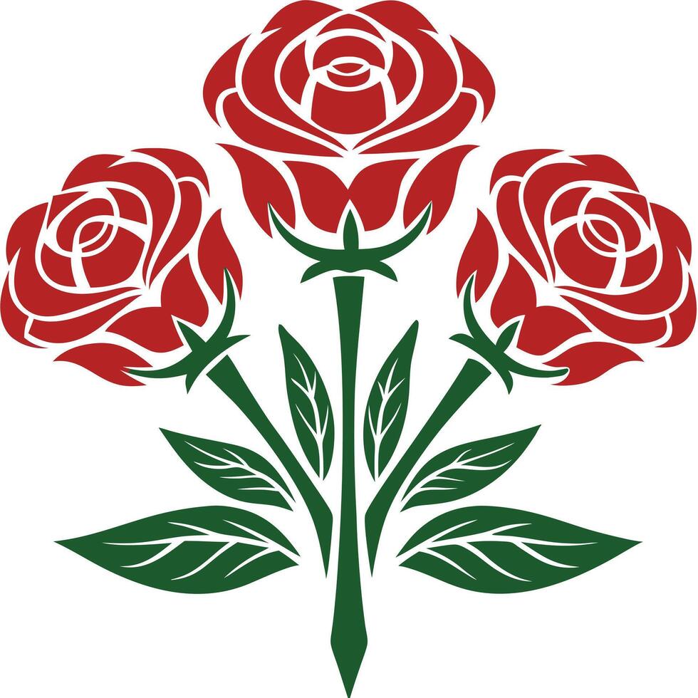 Stylized Red Rose Design for Romantic and Decorative Themes vector