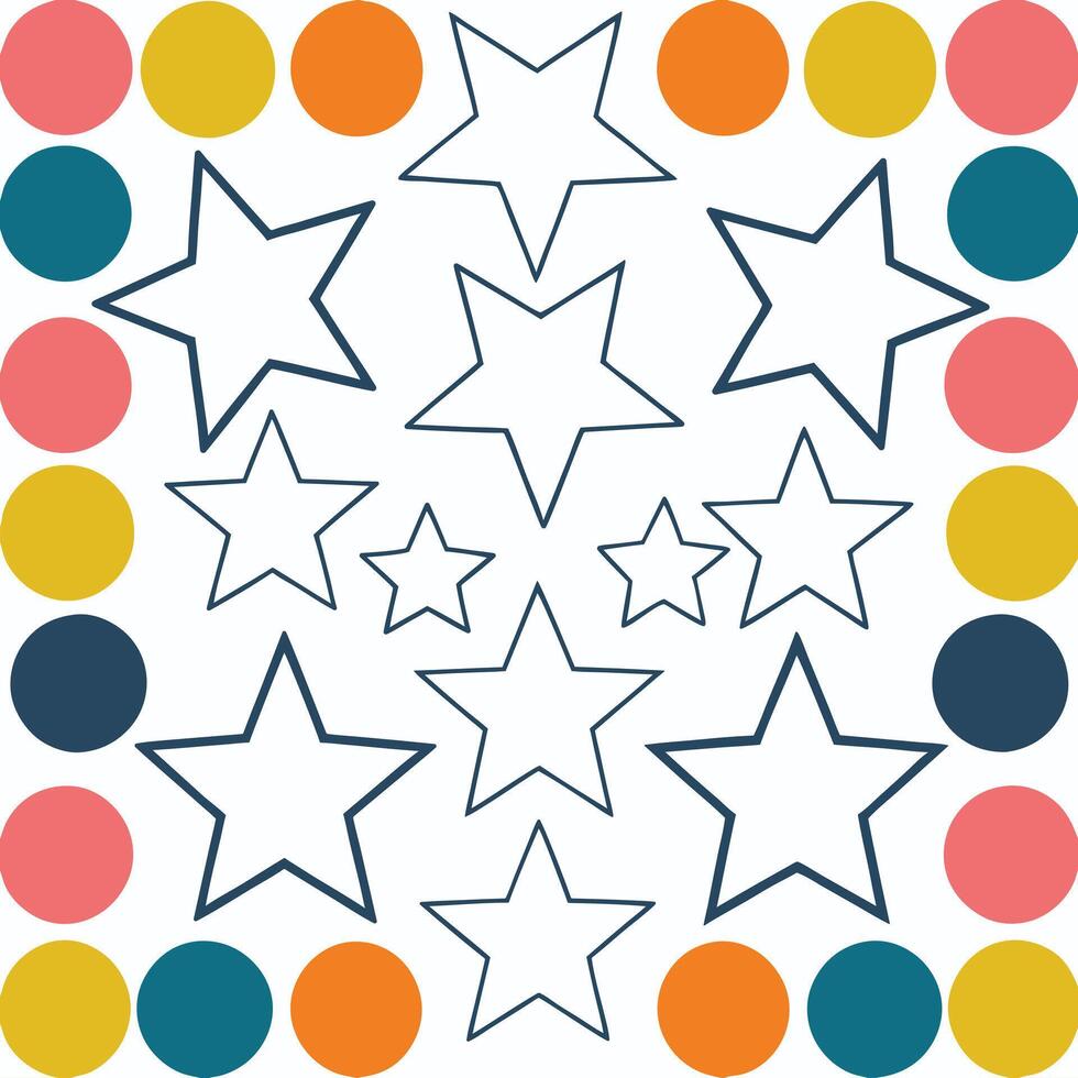 Classic and Modern Star Shapes in a Monochrome Sketch Style vector