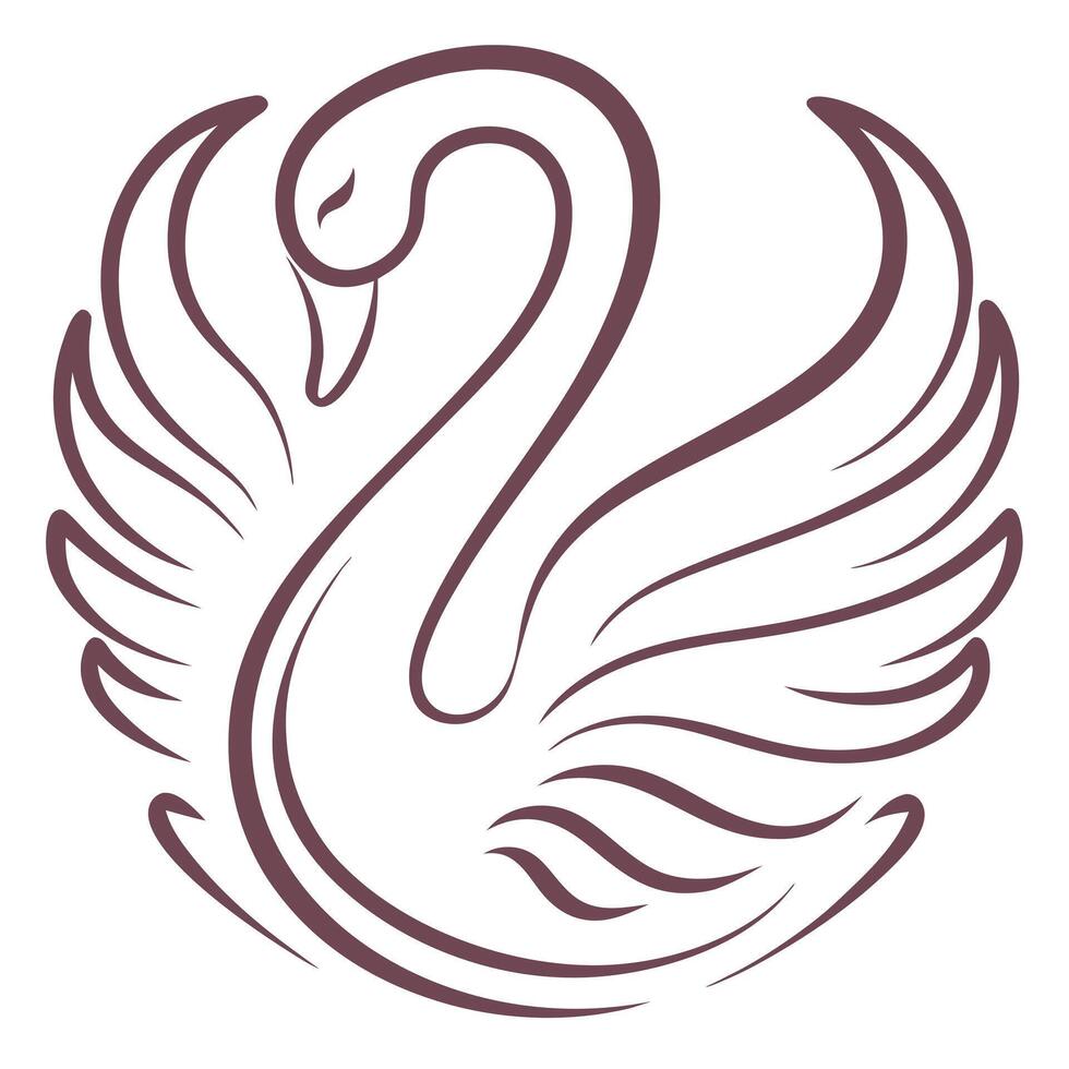 Elegant Swan Line Art in a Minimalist and Graceful Design vector