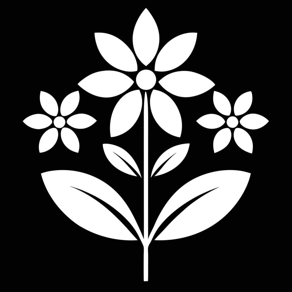 Minimalist Flower Icons in Monochrome for Stylish Digital Art vector