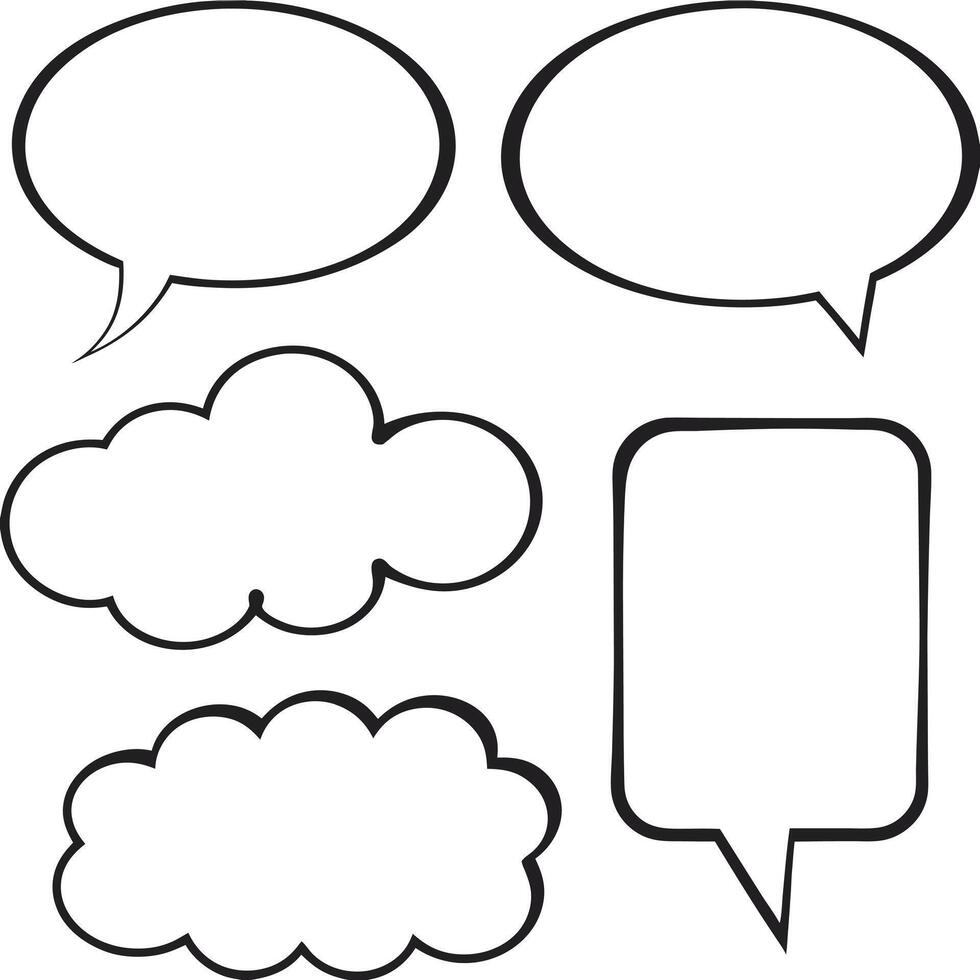 Comic Book Style Speech Bubbles and Thought Clouds for Graphic Designs vector