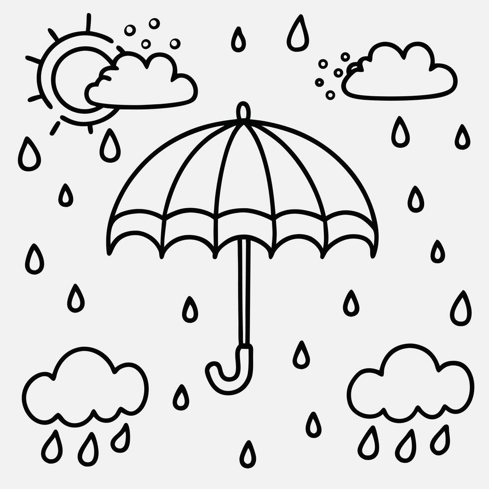 Simple and Elegant Rain Illustration for Weather-Themed Designs vector