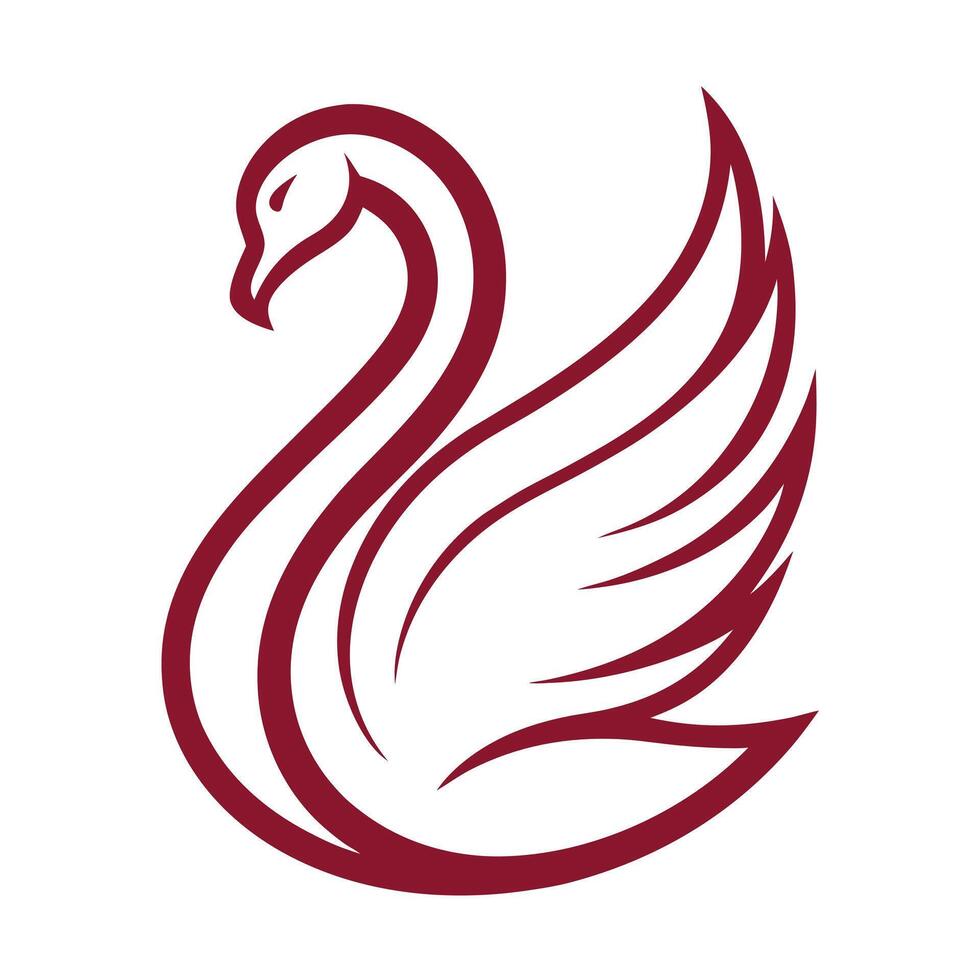 Beautiful and Simple Swan Outline Illustration for Elegant Projects vector