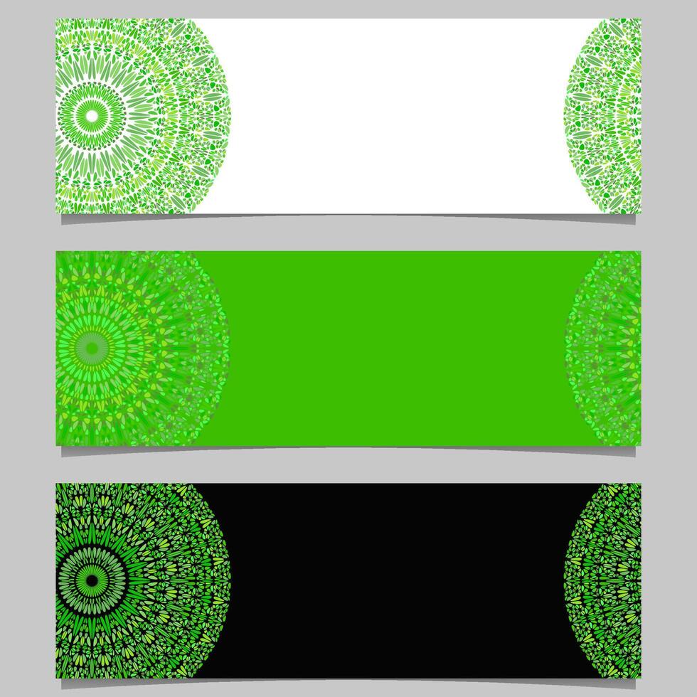 Geometrical abstract colorful flower mandala banner set vector