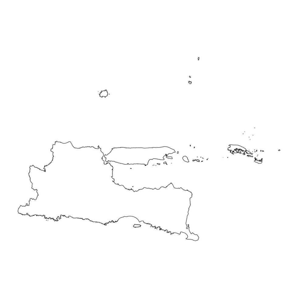 Jawa Timur province blank outline map vector