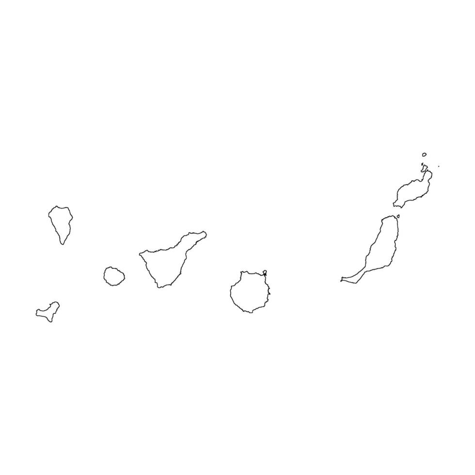 Canary Islands, Spain blank outline map vector