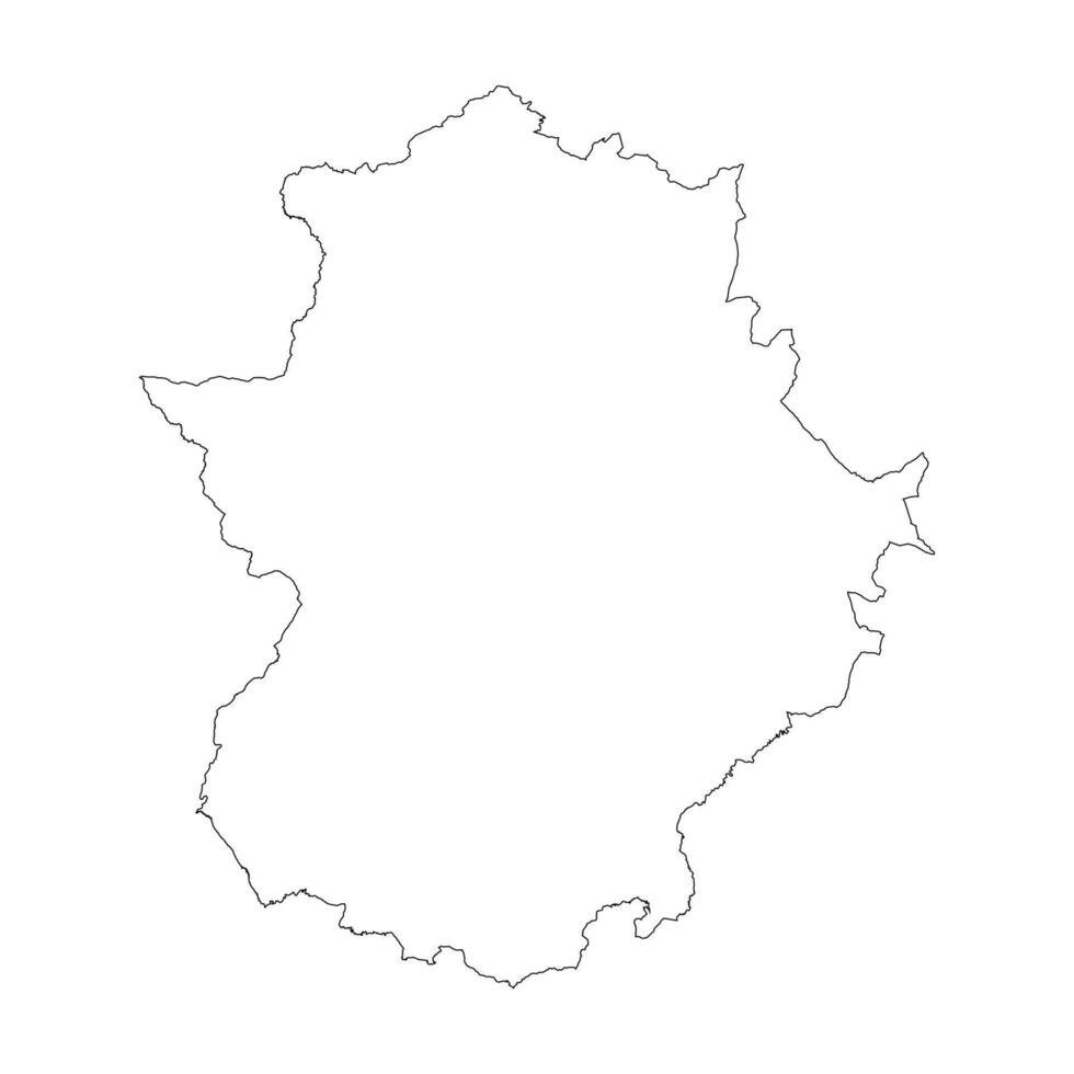 Extremadura, Spain blank outline map vector