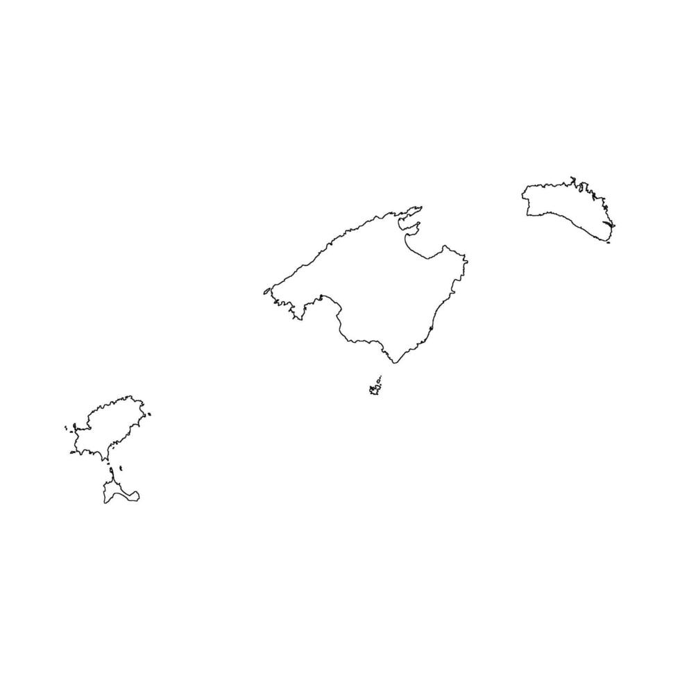 Balearic Islands, Spain blank outline map vector