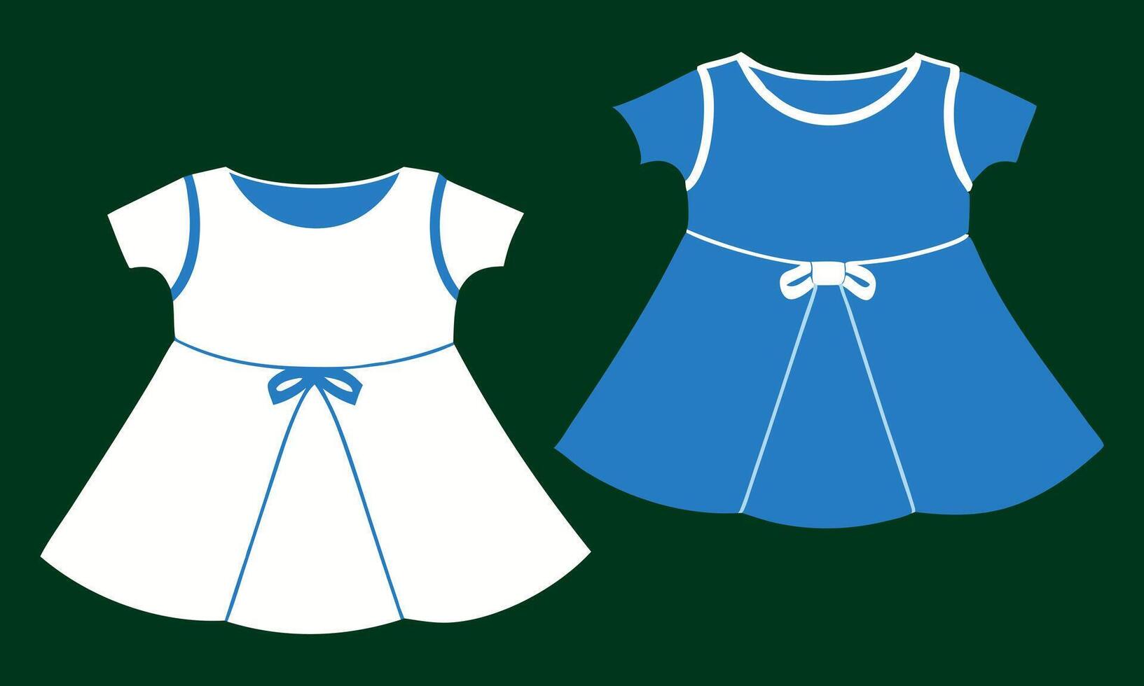 Two dresses on a green background vector