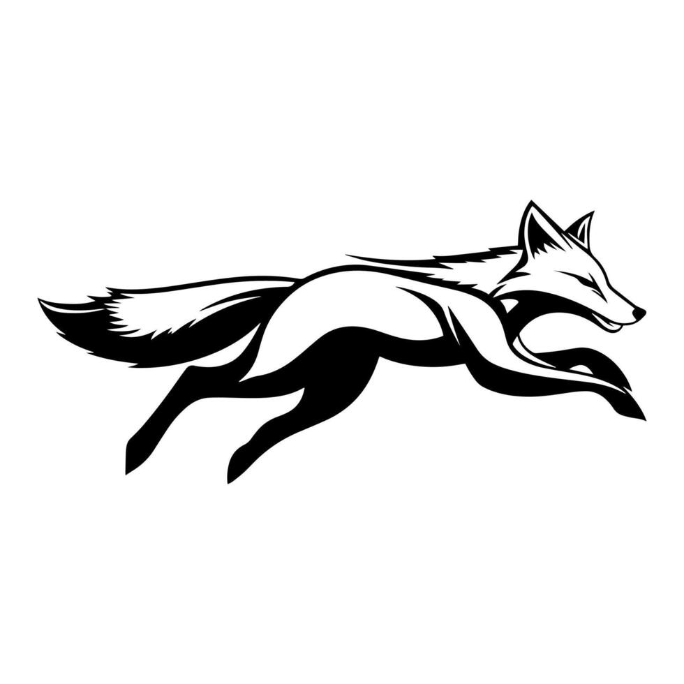 A silhouette fox vector
