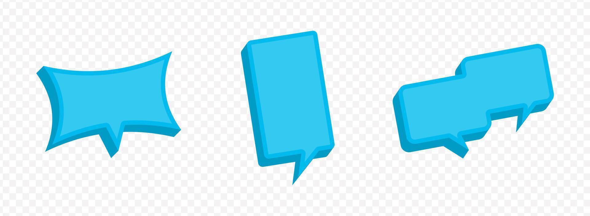 three blue speech bubbles on a white background vector