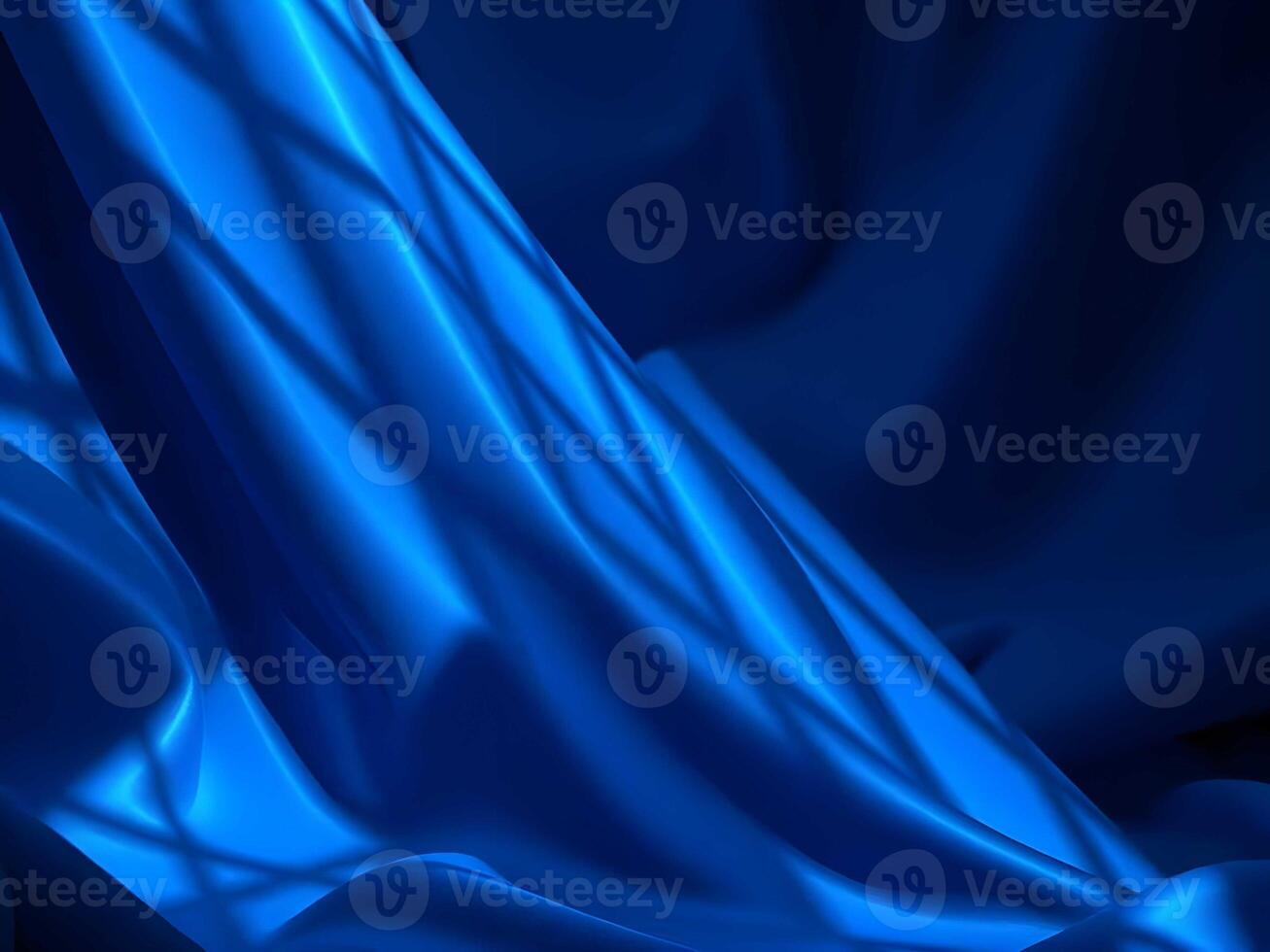 A blue silk fabric with a window in the background photo