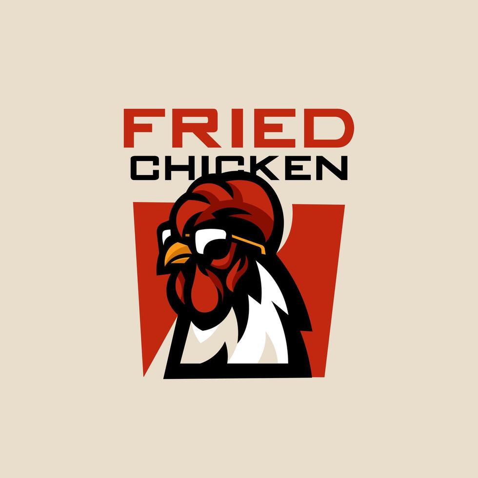 cool chicken wearing glasses vector