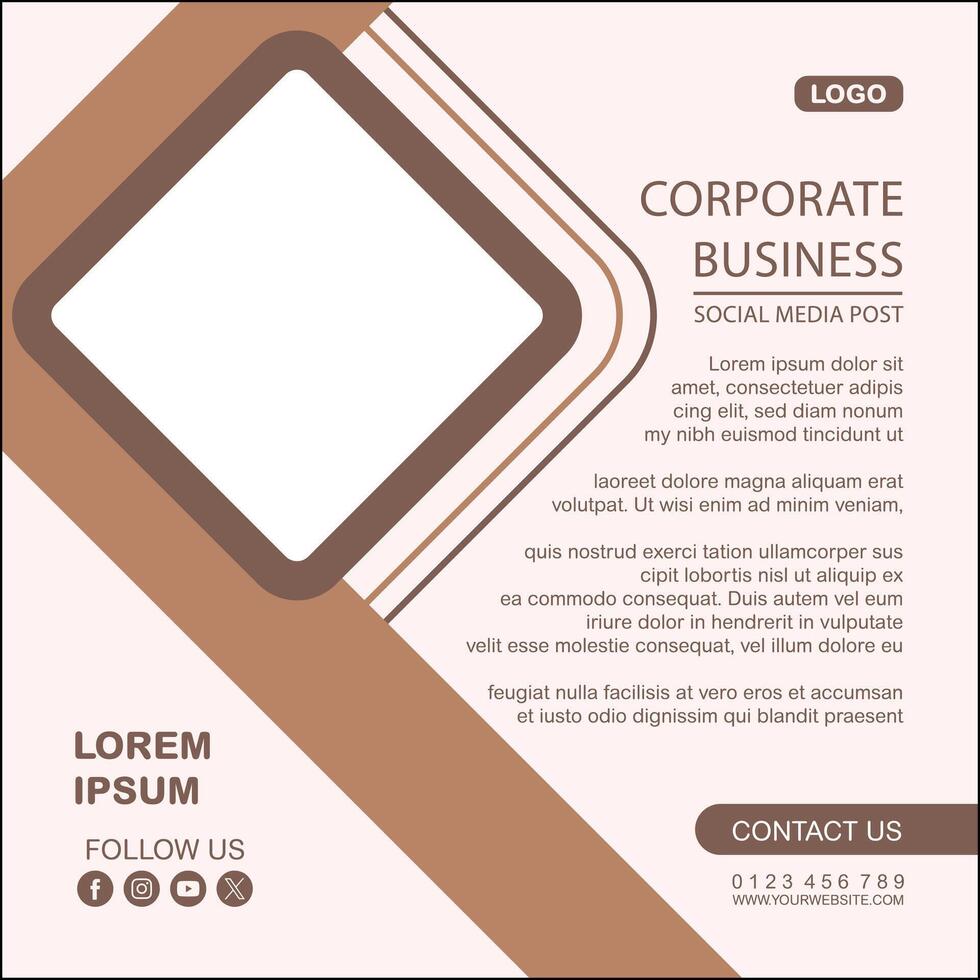 Corporate business flyer template with square shape vector
