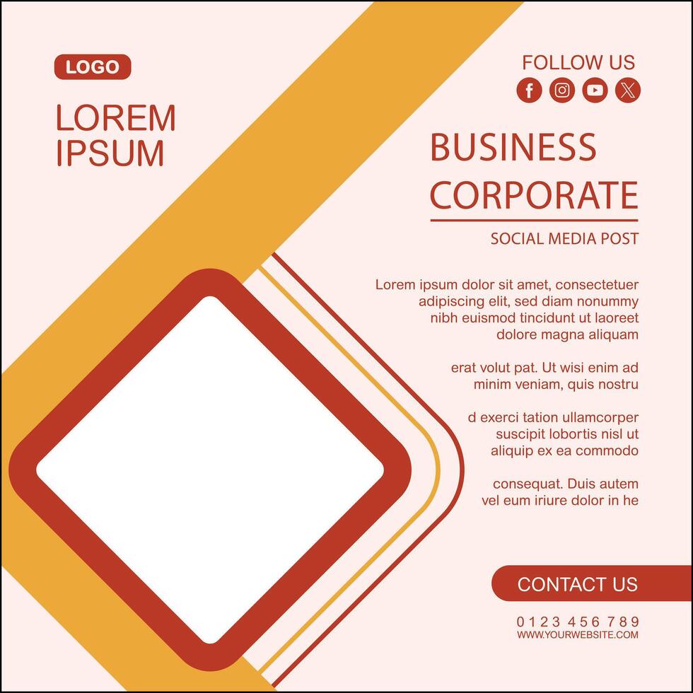 Business corporate flyer template with square shape vector