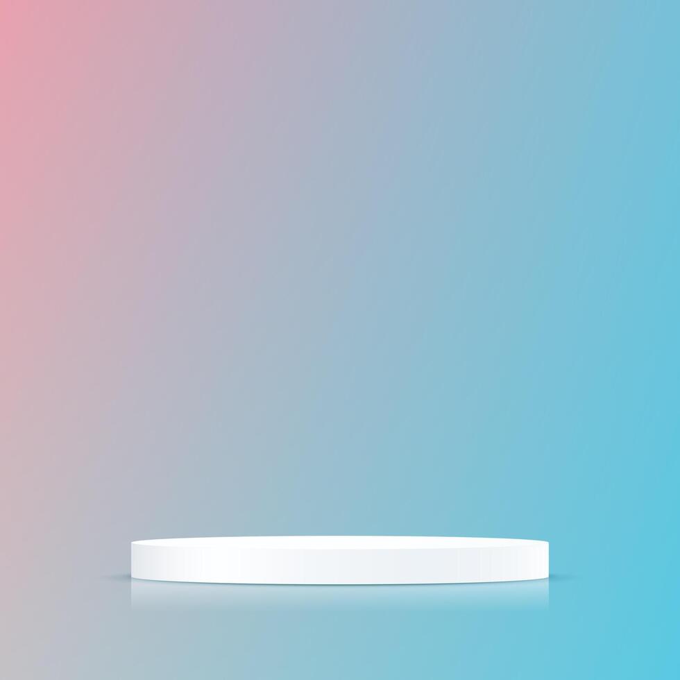 Pink and Blue background 3d with white podium Space for selling products on the website. Product display background. illustration. vector