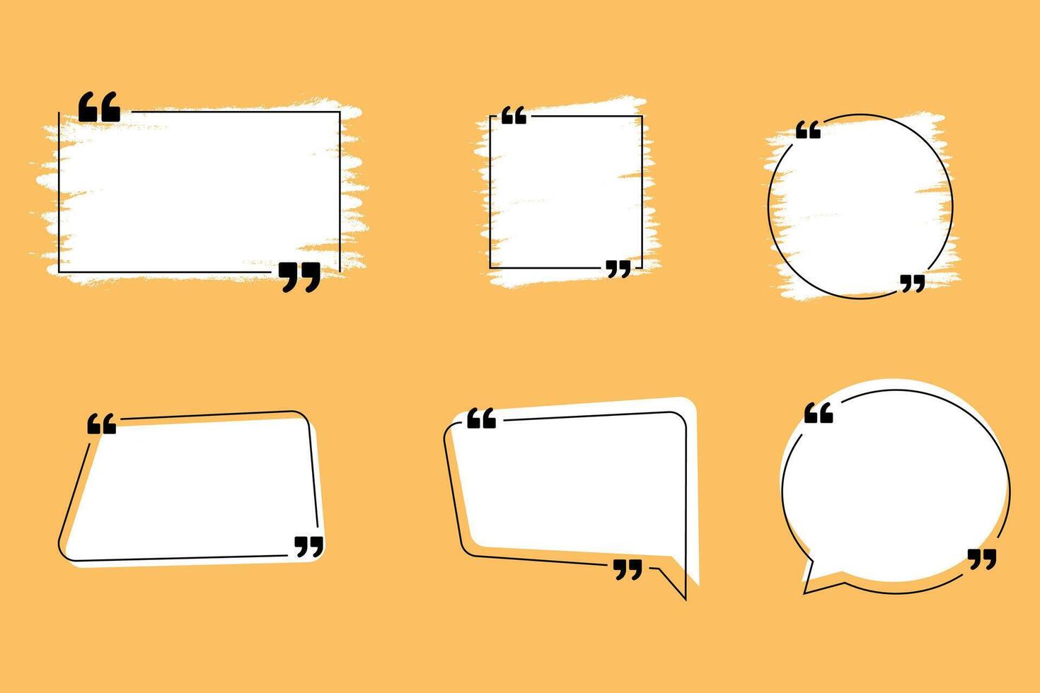 Six quote frames on a yellow background vector