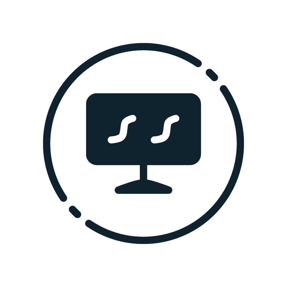 Design Illustration graphic of monitor icon with glyph style. Suitable for UI, mobile design, web design, etc. vector