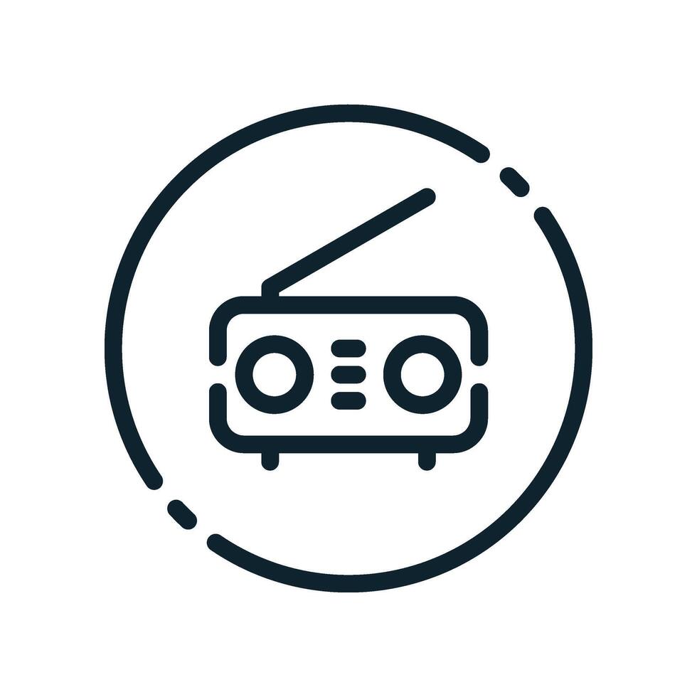 Design Illustration graphic of radio icon with line style. Suitable for UI, mobile design, web design, etc. vector