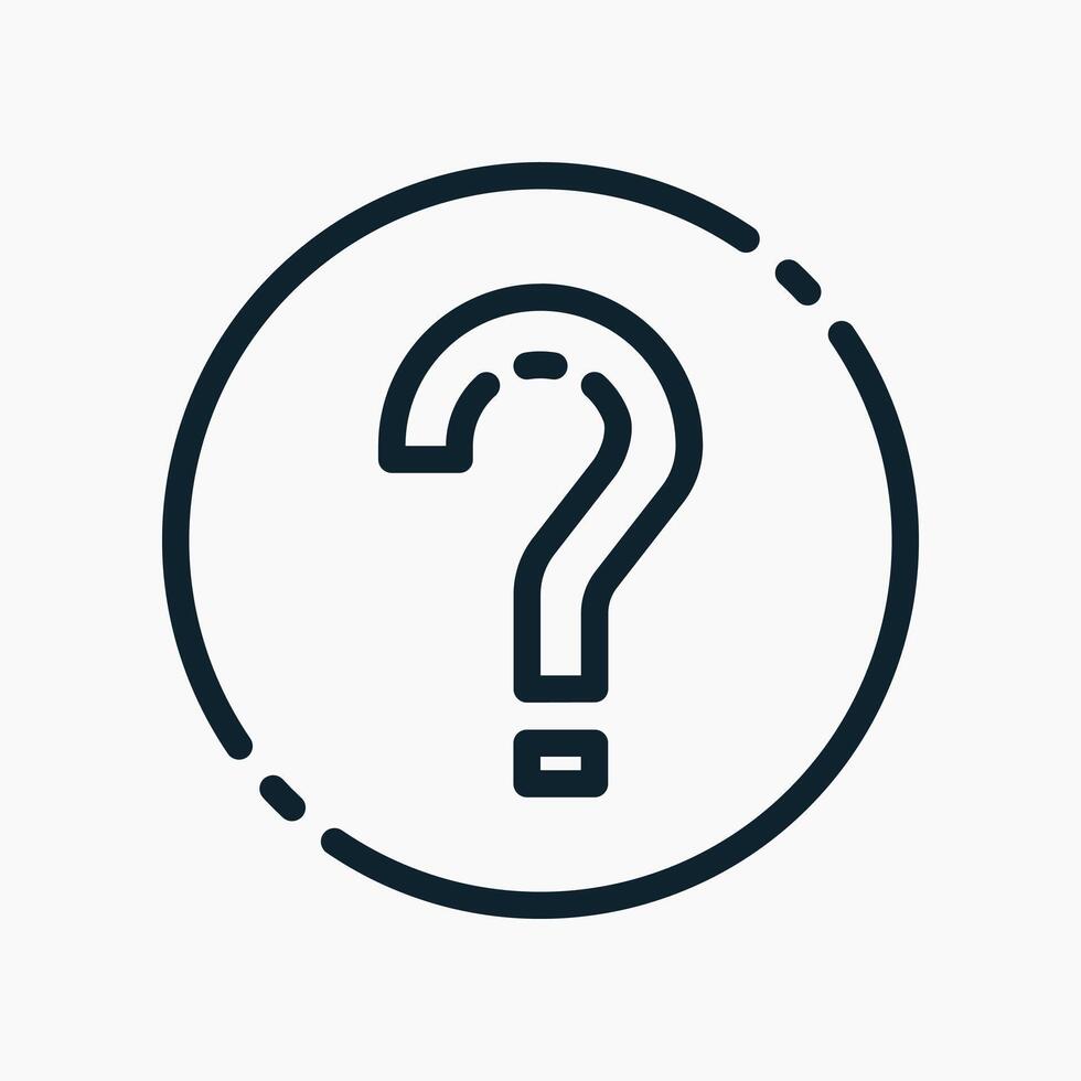 Design Illustration graphic of question mark icon with line style. Suitable for UI, mobile design, web design, etc. vector