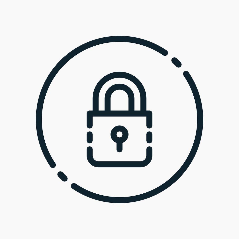 Design Illustration graphic of padlock icon with line style. Suitable for UI, mobile design, web design, etc. vector