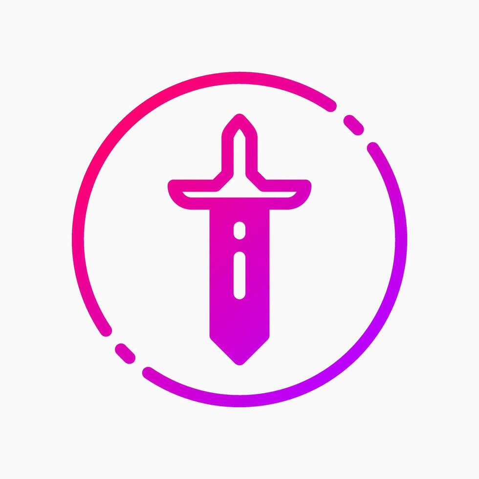 Design Illustration graphic of sword icon with gradient style. Suitable for UI, mobile design, web design, etc. vector