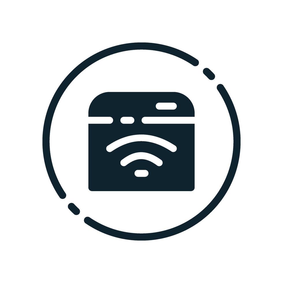 Design Illustration graphic of wifi website icon with glyph style. Suitable for UI, mobile design, web design, etc. vector