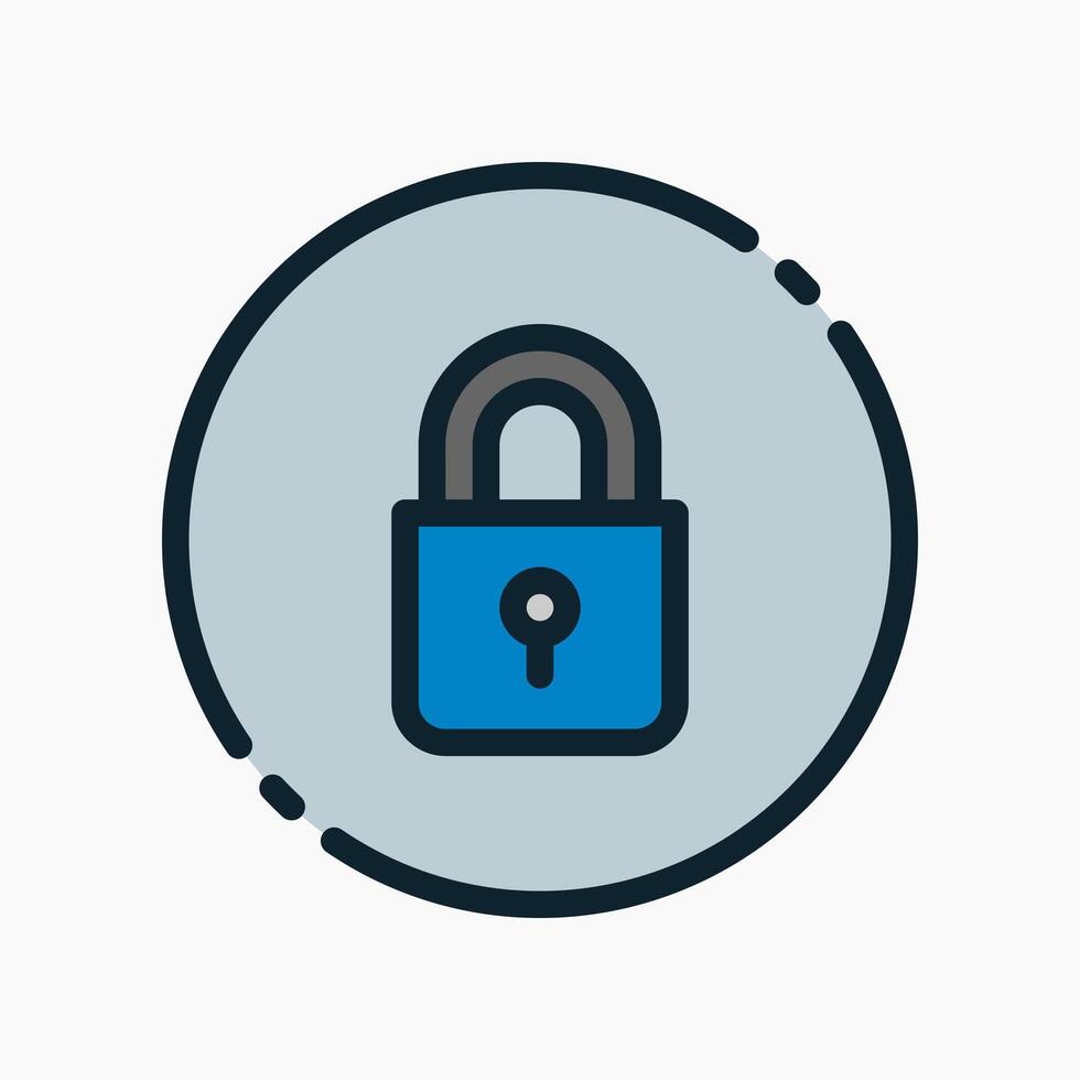 Design Illustration graphic of padlock icon with colored line style. Suitable for UI, mobile design, web design, etc. vector