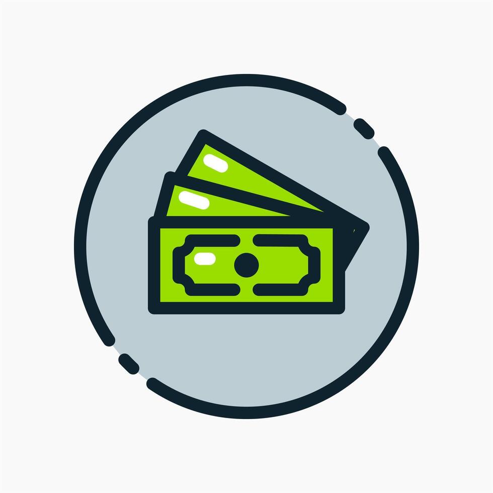 Design Illustration graphic of currency icon with colored line style. Suitable for UI, mobile design, web design, etc. vector